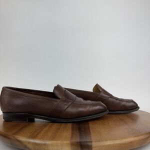 Mens Edward Green Alan Flusser Rare Brown Leather England Loafers Size‎ 7.5 E